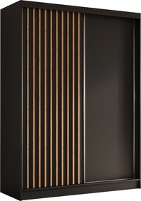 Szafa LAMELLO - Czarny / Lamele Dąb artisan / Bez lustra / Bez szuflad / 160 cm