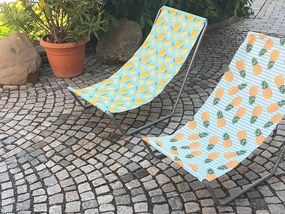 Zestaw 2 szt. składanych leżaków plażowych SAND PINEAPPLE, kolorowe
