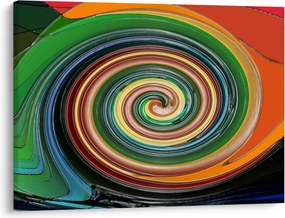 Abstrakcyjny obraz - kolorowa spirala (70x50 cm)
