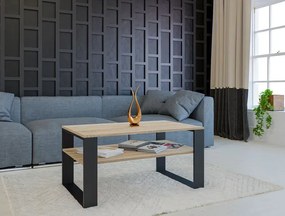 Minimalistyczna ława do narożnika dąb sonoma + czarny F2-E14