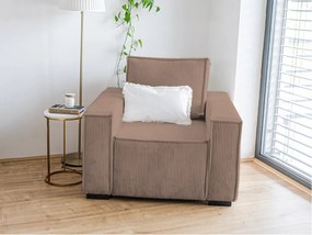 Fotel sztruksowy brązowy SMART