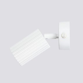 Kinkiet KARBON biały ryflowany z włącznikiem SOLLUX  LIGHTING