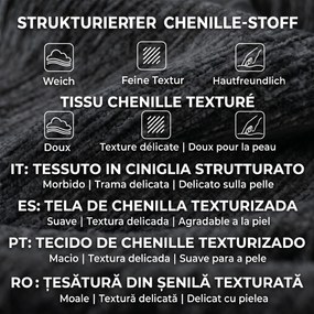 HOMCOM Sofa 3-osobowa, Cloud-sofa z Chenille z grubą warstwą i kieszeniowymi sprężynami, szerokie i głębokie siedzisko, szerokie podłokietniki, poduszki, szara | Aosom PL