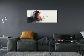 Fotoobraz na płótnie Postać na Tle Miasta