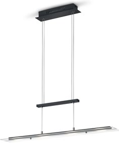 Czarna lampa wisząca LED ze szklanym kloszem Milos – Trio