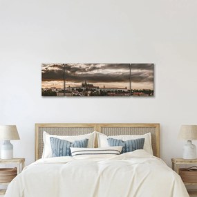 Obraz - pochmurna Praga (170x50 cm)