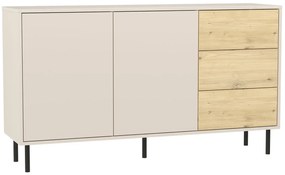 Duża komoda z szufladami 150 cm kaszmir + dąb artisan L9-P89
