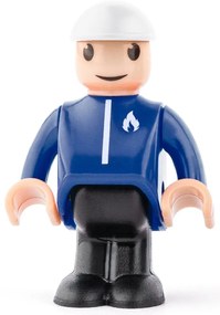 Woody Car Strażak z lalką na tory kolejowe,czerwony