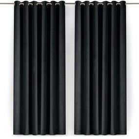 Czarna aksamitna zasłona częściowo zaciemniająca (dimout) 530x175 cm Velto – Filumi