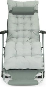 Leżak ogrodowy, składany, z poduszką Malta 010, szary