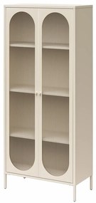 Kremowa metalowa witryna 80x186x40 cm Luna – Støraa