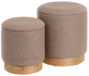 Jasnobrązowe pufy zestaw 2 szt. – Casa Selección