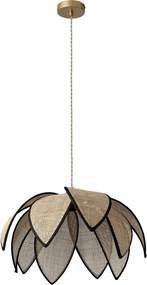 Osram - Lampa wisząca na przewodzie DECOR RATTAN 1xE27/15W/230V śr. 48 cm beżowa/czarna
