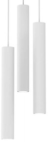 Lampa wisząca HUDSON WHITE 3xGU10, biała, potrójna tuba, na kole