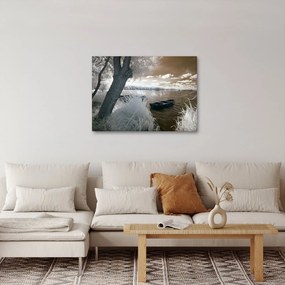 Obraz łodzi na jeziorze (70x50 cm)