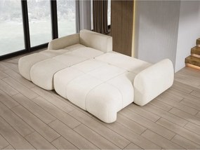 Narożnik COCO z funkcją spania, poduszkami i pojemnikiem NowOrNever 02 Beżowy