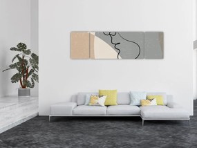 Obraz - Line art dwie twarze (170x50 cm)