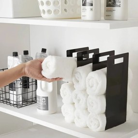 Czarne metalowe stojaki na ręczniki 2 szt. Tower – YAMAZAKI