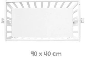 Biała kołyska na kółkach 40x90 cm – Roba