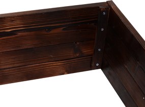 Outsunny skrzynka na kwiaty rośliny warzywa zioła drewniana ciemnobrązowa podwyższone łóżko 60x60x23 cm | Aosom PL