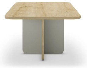 Jasnozielony/w naturalnym kolorze stolik z blatem w dekorze dębu 56x100 cm Hillary – Marckeric