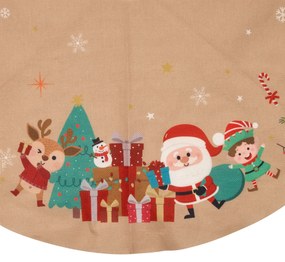 Dywanik pod choinkę z motywem Świętego Mikołaja, Ø 90 cm