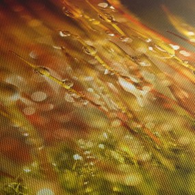 Obraz - Szczegół rosy (z zegarem) (90x30 cm)