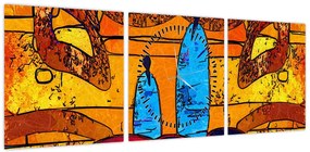 Obraz - Malarstwo starożytne (z zegarem) (90x30 cm)