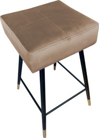 Hoker MAX krzesło barowe tkanina Welur podstawa metalowa : Kolor nogi - Czarno-złota stożek, Kolor tkaniny - VELVET - MG06, Typ siedziska - Siedzisko stałe