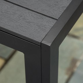 Outsunny Stół Tarasowy – Modny i Trwały, z Aluminium i Polidrewna, Czarny, 190x84,5x72 cm