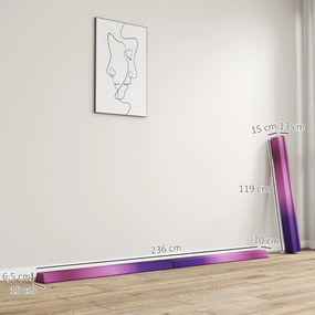 SPORTNOW Belka równoważna 236 cm, składana, antypoślizgowa podstawa, dla 3+ lat, do 80 kg, Fioletowy+Różowy | Aosom PL