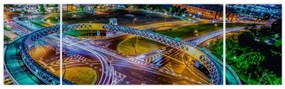 Obraz - nocna panorama miasta (170x50 cm)