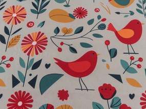 PrzytulneMieszkanie.pl Prześcieradło z mikrofibry RETRO BIRD kolorowe 180x200 cm