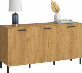 Industrialna komoda w kolorze dąb craft złoty P4-B60