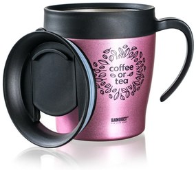 Banquet Kubek termiczny podróżny TAZZA 330 ml,różowy