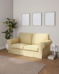 Pokrowiec na sofę Ektorp 2-osobową, nierozkładaną kolor kremowy tkanina połyskliwa, strukturalna