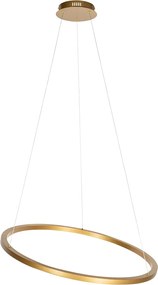 Złota lampa wisząca 80cm z wbudowanym LEDem 3-stopniowym ściemniaczem - Girello