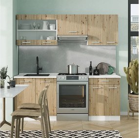 Aneks kuchenny dąb rzemieślniczy/biały 200x60x81.6 r-line