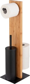 Stojak na papier toaletowy i szczotkę wc LESINA, 3w1, bambus, WENKO