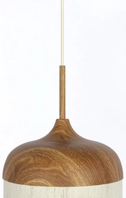 Lampa wisząca w naturalnym kolorze z tekstylnym kloszem ø 27,5 cm Dania – Light &amp; Living