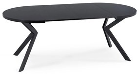 Stół Okrągły Rozkładany LUKAS 100-250 cm Czarny Nowoczesny Loft