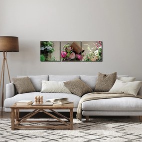 Obraz - Róża dla Ciebie (z zegarem) (90x30 cm)