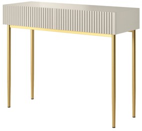 Toaletka Nicole 100 cm z szufladami - kaszmir / złote nóżki