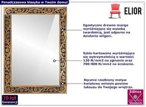 Prostokątne wiszące lustro w rustykalnym stylu H1-R60