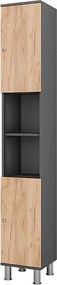 Wysoka szafka antracyt/złoty dąb 30x30x190 fynn
