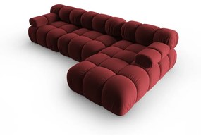 Czerwona aksamitna sofa 285 cm Bellis – Micadoni Home