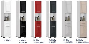 Minimalistyczny regał łazienkowy biały + metalik połysk W9-N93