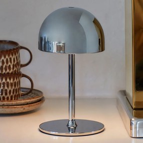 Lampa stołowa LED w kolorze srebra ze zdalnym sterowaniem i metalowym kloszem (wysokość 22 cm) Tim – Sirius