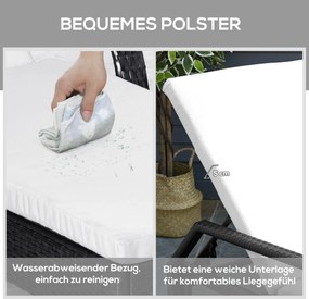 Outsunny leżak ogrodowy leżak 3-częściowy zestaw mebli ogrodowych technorattan 4 kolory