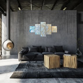 Obraz - Niebieski marmur (125x70 cm)
